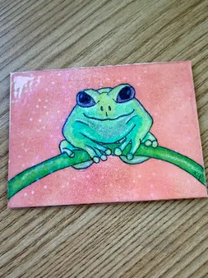Shiny Frog aceo art card thumbnail 3