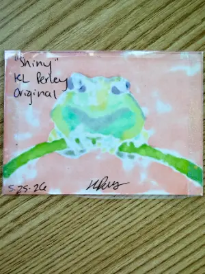 Shiny Frog aceo art card thumbnail 2
