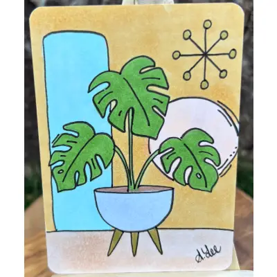 Plants without Border: Monstera aceo art card thumbnail 2