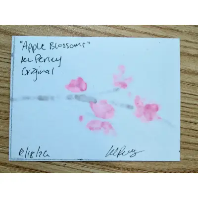 Apple Blossom Branch aceo art card thumbnail 2