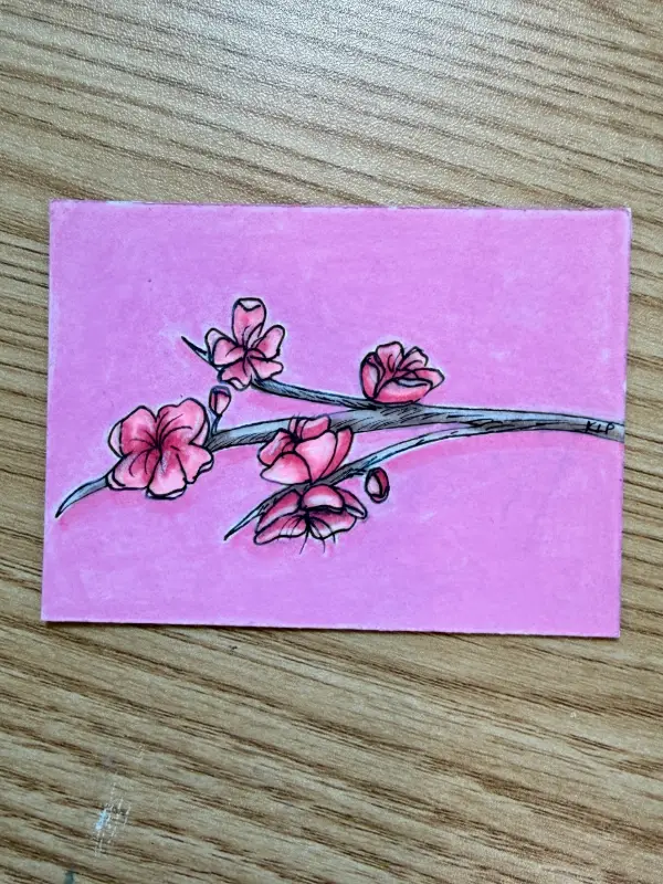 Apple Blossom Branch aceo art card