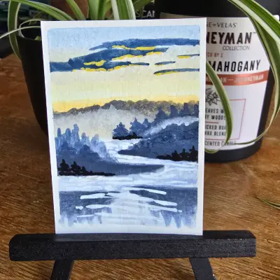 I'll Meet You at Dusk aceo art card thumbnail 2