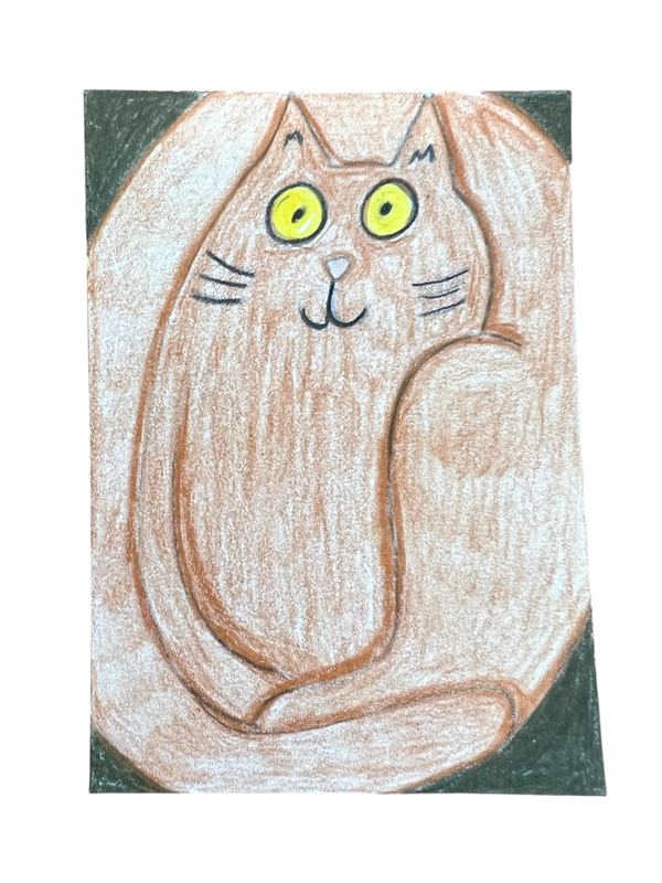 Cat ACEO “I Fits” Original Drawing aceo art card
