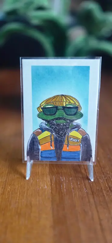 R.J. the Frog aceo art card