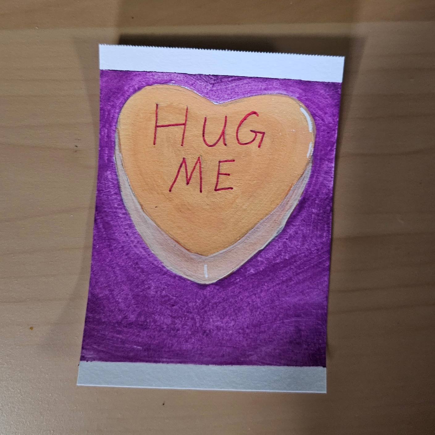 Orange Candy Heart aceo art card