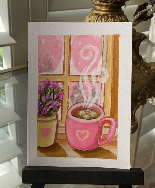 Pink Serenity aceo art card