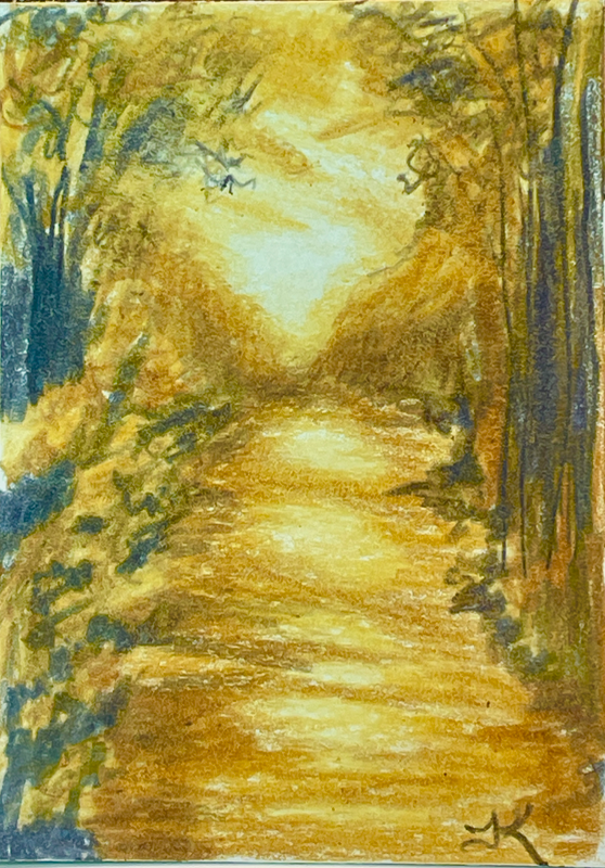 Autumn Path aceo art card