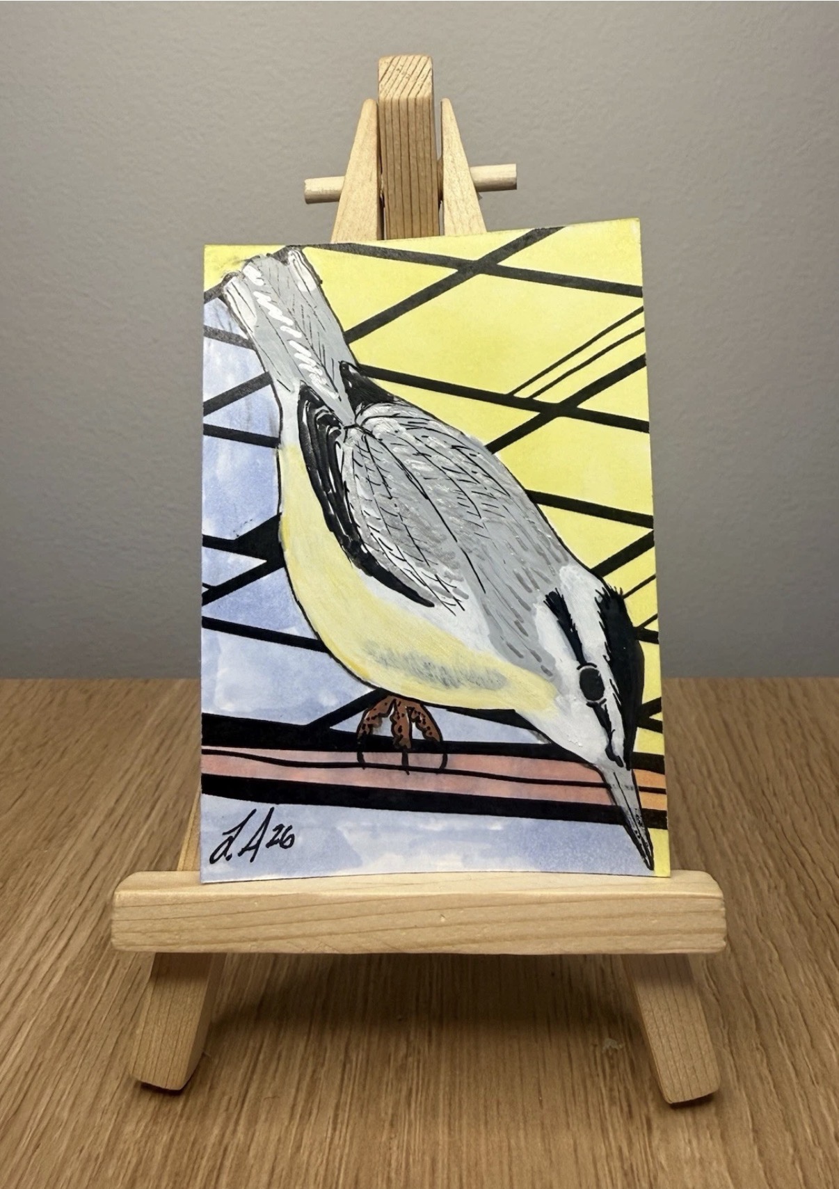Nuthatch Original ACEO by Lyndsay Aznaurov aceo art card