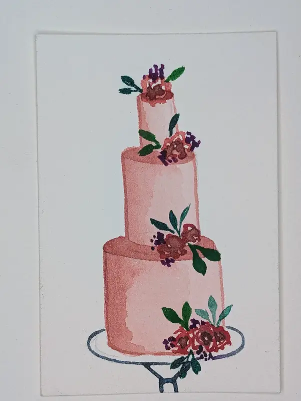 Spring Pink Cake aceo art card