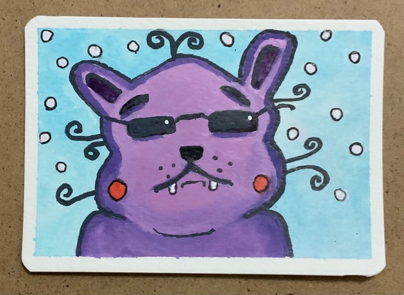 Stardew Valley ConcernedApe Cat aceo art card
