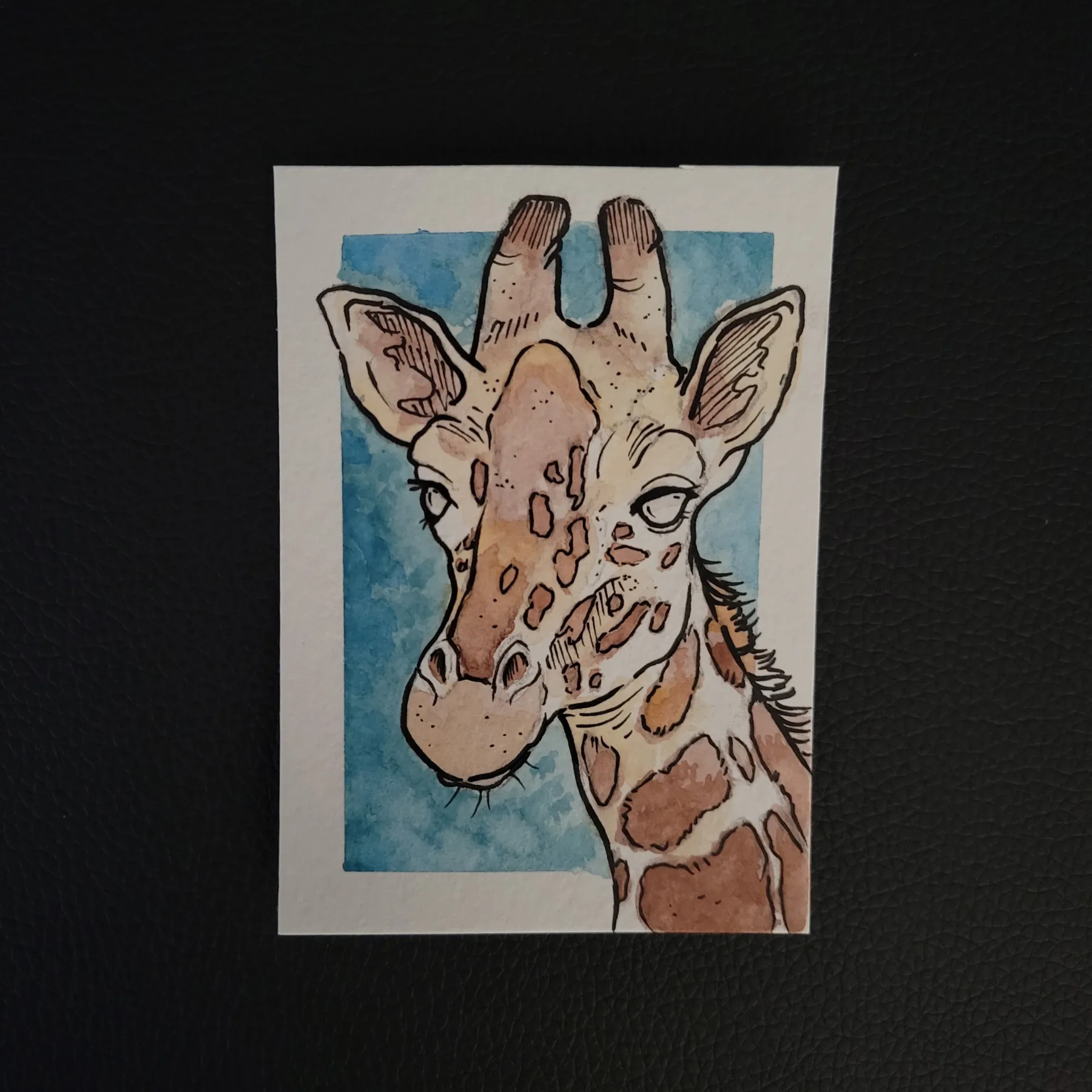 Giraffe aceo art card