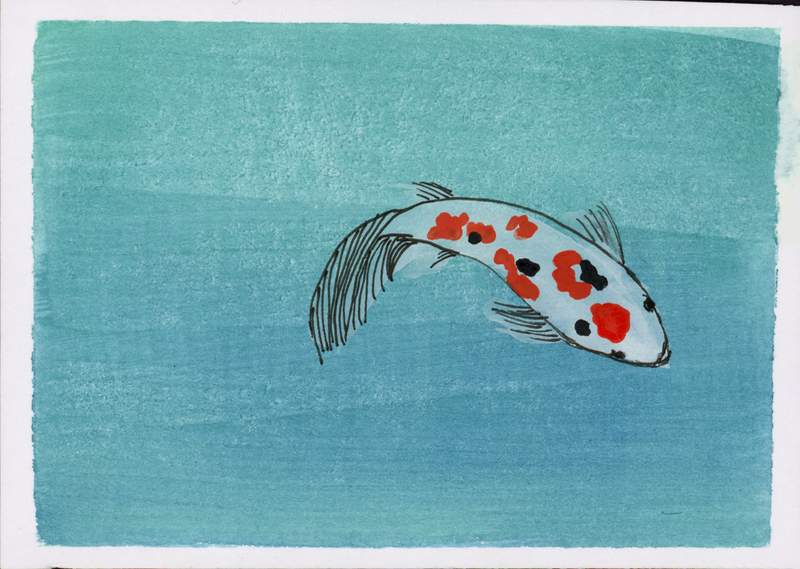 Koi Series One, No. Four aceo art card