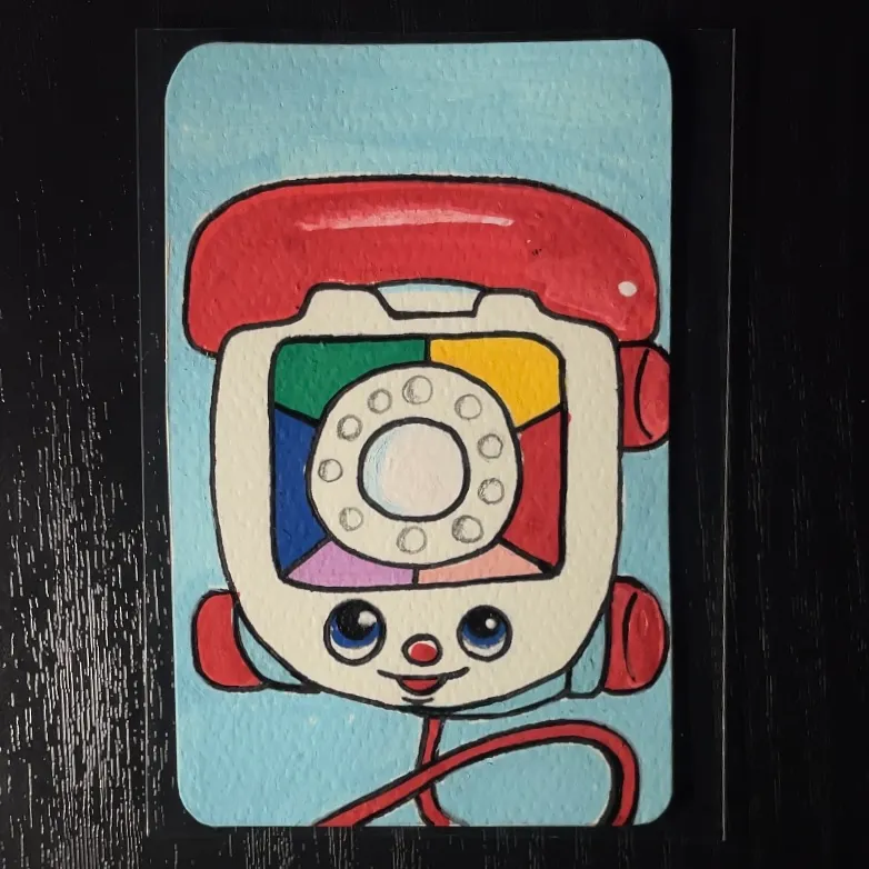 Hello? Is This the Past? aceo art card