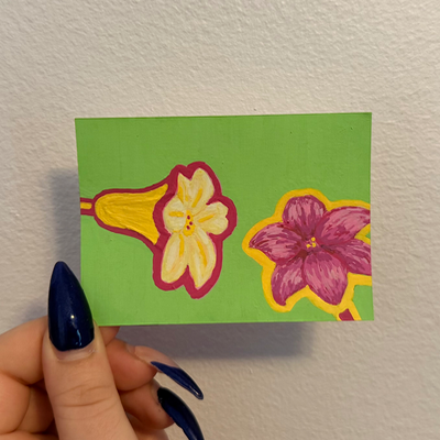 flowers in the garden aceo art card thumbnail 2