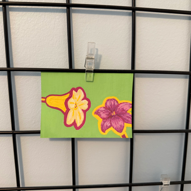 flowers in the garden aceo art card