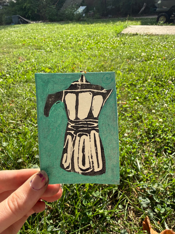 Green Moka aceo art card
