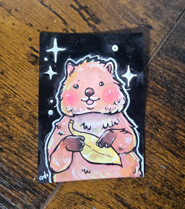Quokka About You - Original ACEO aceo art card