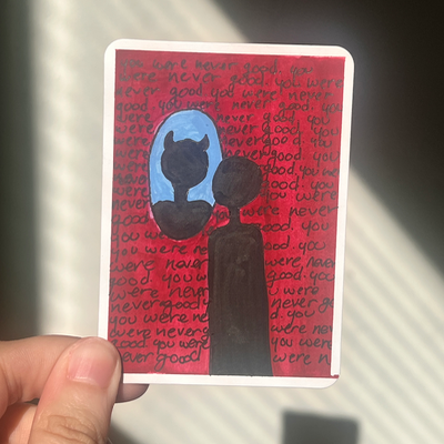“Mirror, mirror.” aceo art card thumbnail 2