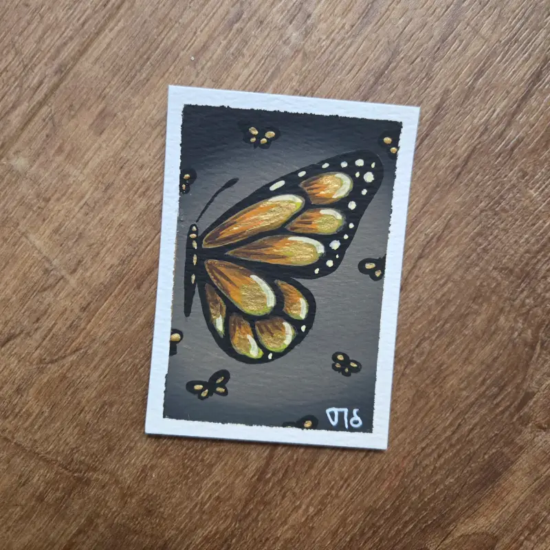 Yellow Butterfly aceo art card