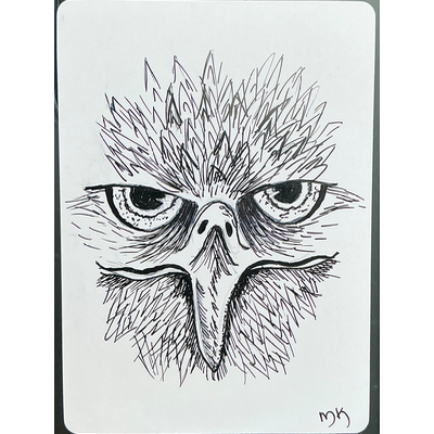 Resting Beak Face aceo art card thumbnail 1