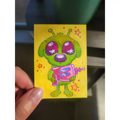 Booger Butt aceo art card thumbnail 2