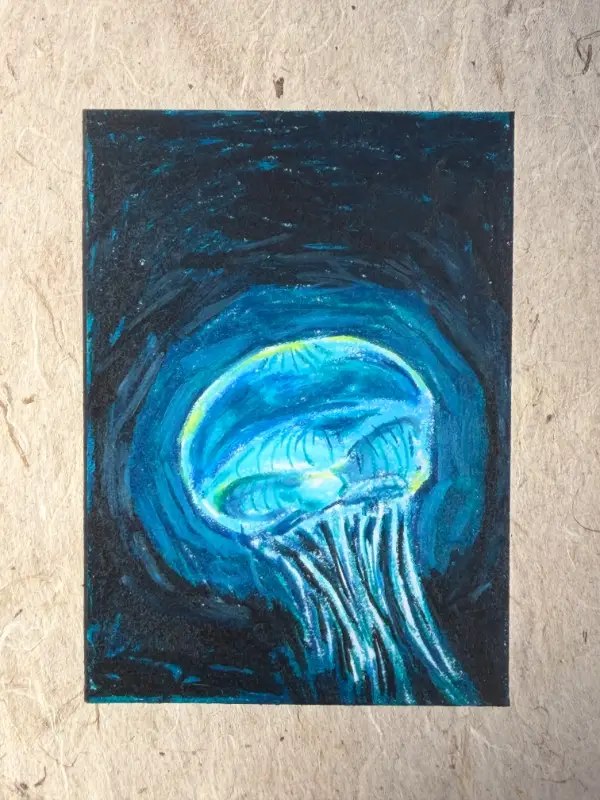 Glowing Jellyfish aceo art card