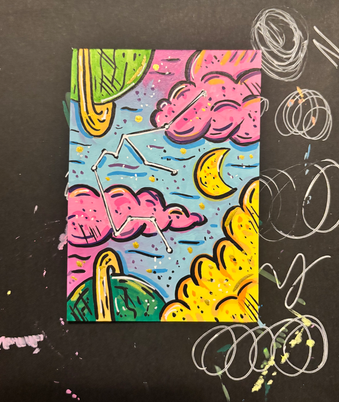 Aquarius Constellation| Astrology aceo art card
