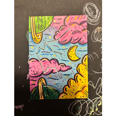 Aquarius Constellation| Astrology aceo art card thumbnail 3