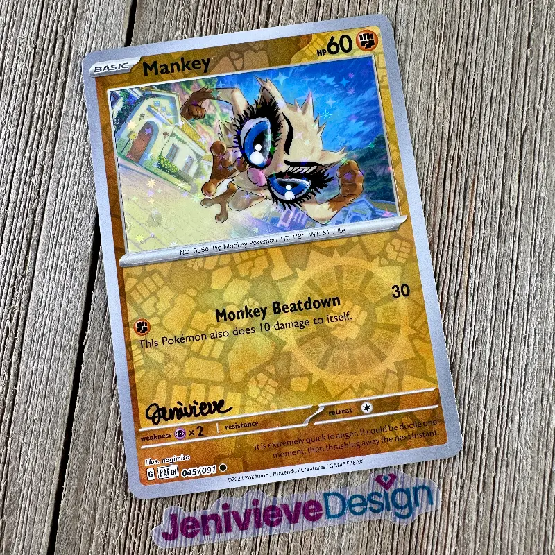 Yassified Pokémon: Mankey aceo art card