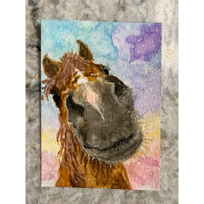 Horse Boop aceo art card thumbnail 2