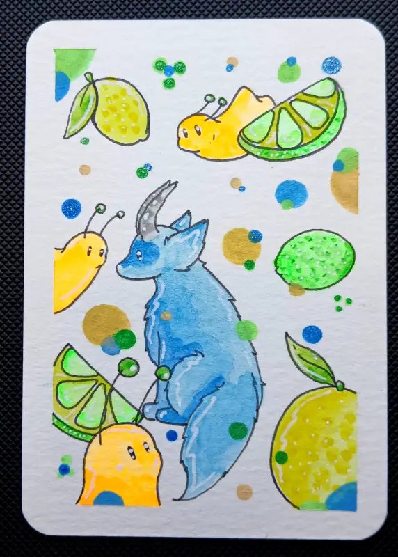 Citrus and Spirits aceo art card