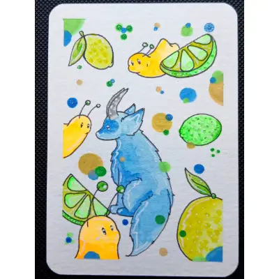 Citrus and Spirits aceo art card thumbnail 1