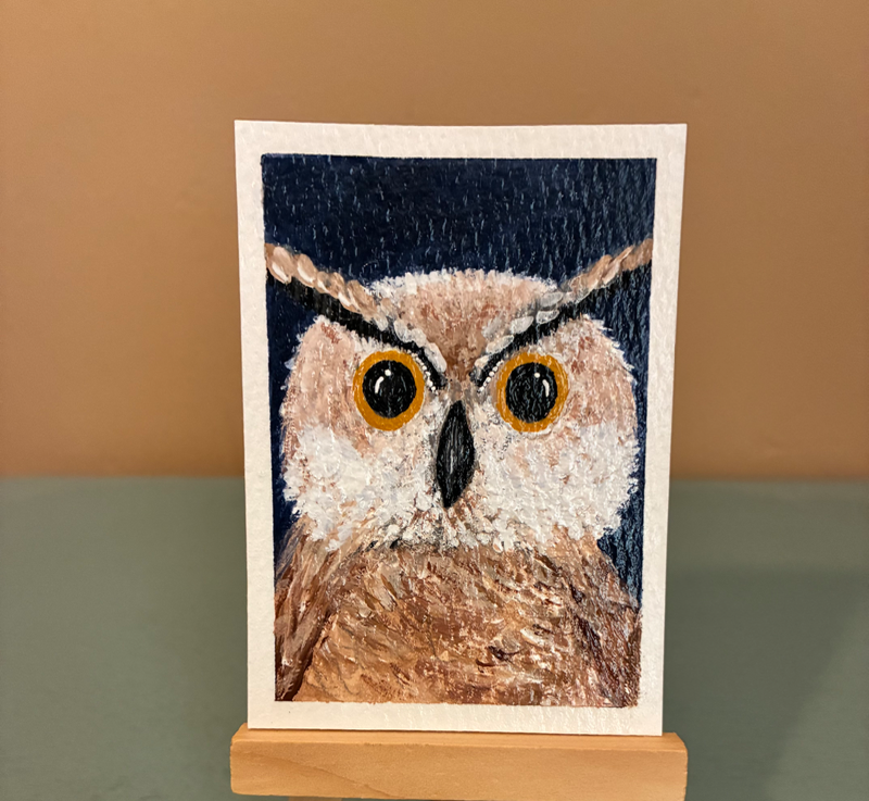 Midnight Owl aceo art card