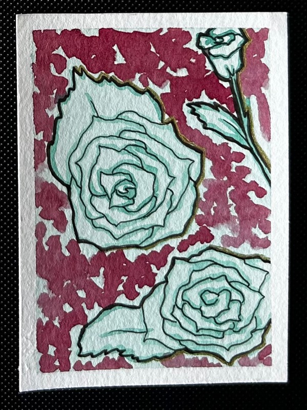 Inverse Roses aceo art card