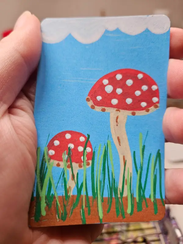 Baby Mushrooms aceo art card