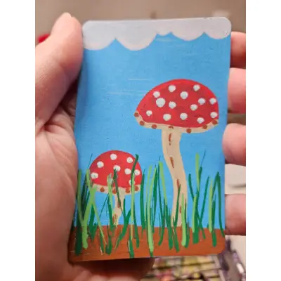 Baby Mushrooms aceo art card thumbnail 1
