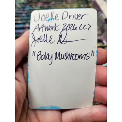 Baby Mushrooms aceo art card thumbnail 2