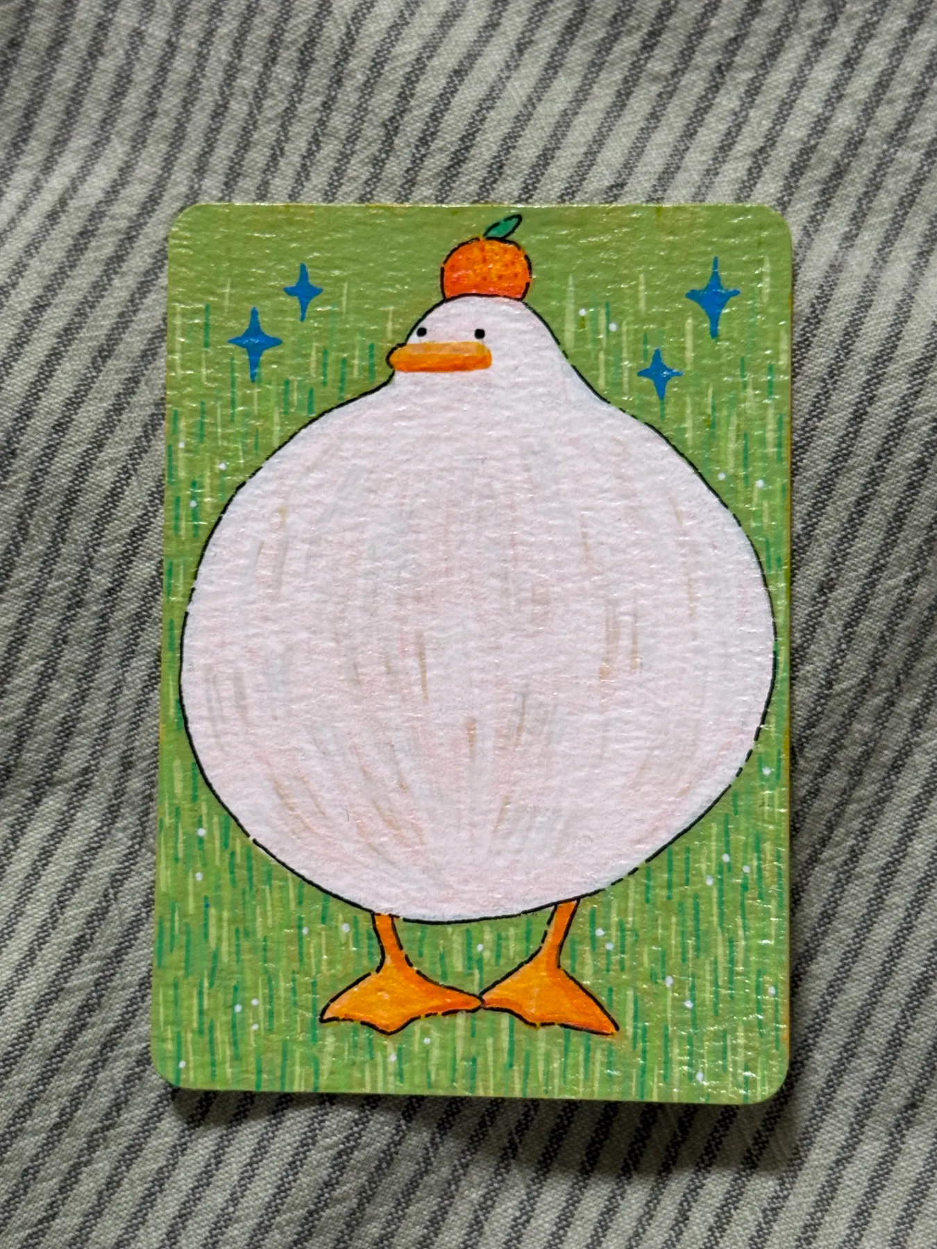 Luck Duck aceo art card