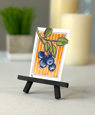 Blueberry tart aceo art card thumbnail 1
