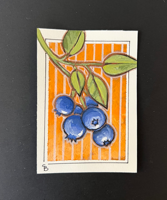 Blueberry tart aceo art card thumbnail 2