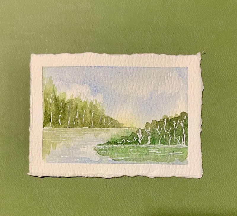 Serene Lake no. 4 aceo art card