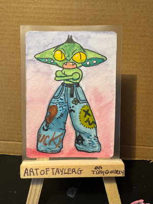 BUNDLE Big pants, Big business aceo art card thumbnail 3