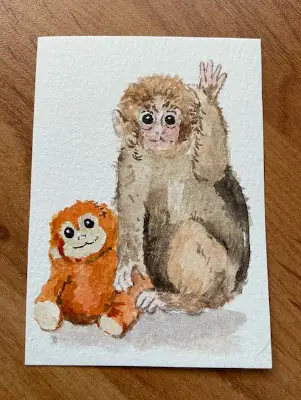 Punch learned to wave aceo art card thumbnail 1