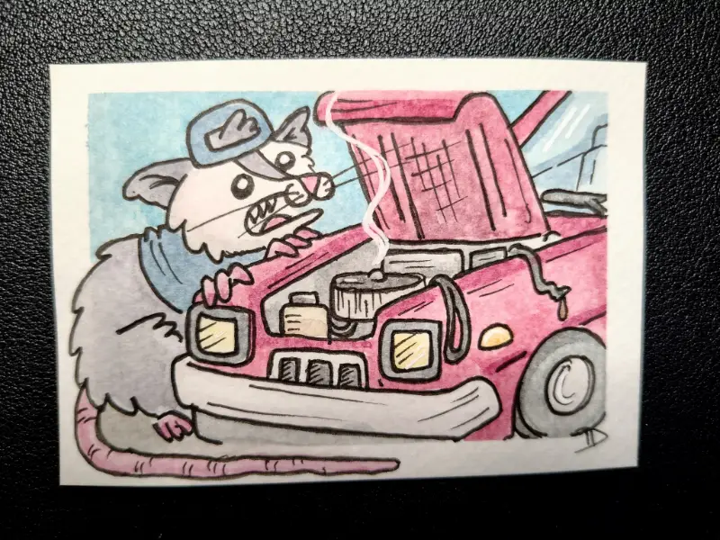"Mecan'tic" aceo art card