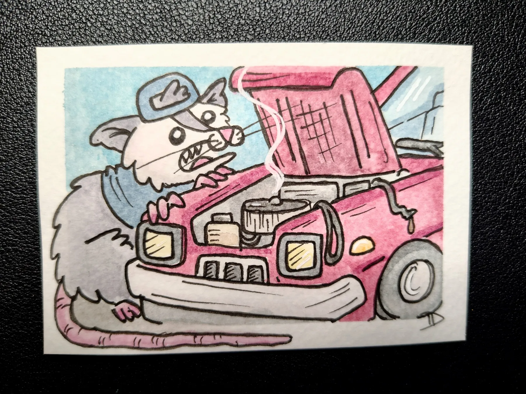 "Mecan'tic" aceo art card