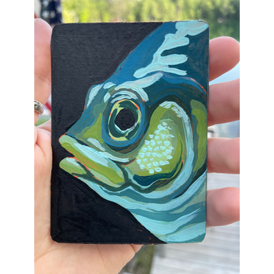 Blue Gill aceo art card thumbnail 1