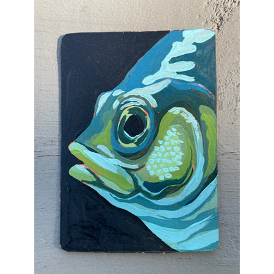 Blue Gill aceo art card thumbnail 2