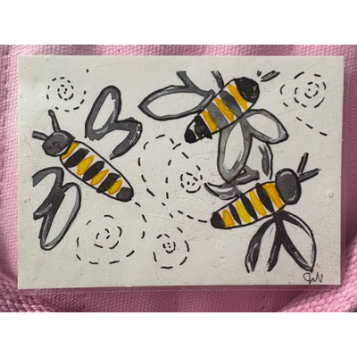 Buzzing Bees aceo art card thumbnail 2