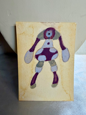 Cute Alien Drawing aceo art card thumbnail 1