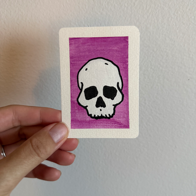 Original Skull ACEO | Little Bones #1/3 aceo art card thumbnail 1